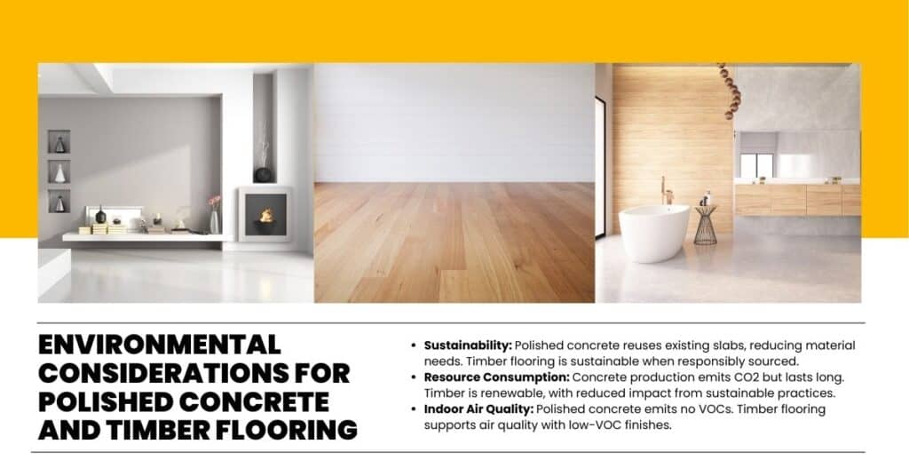Environmental Considerations for Polished Concrete and Timber Flooring