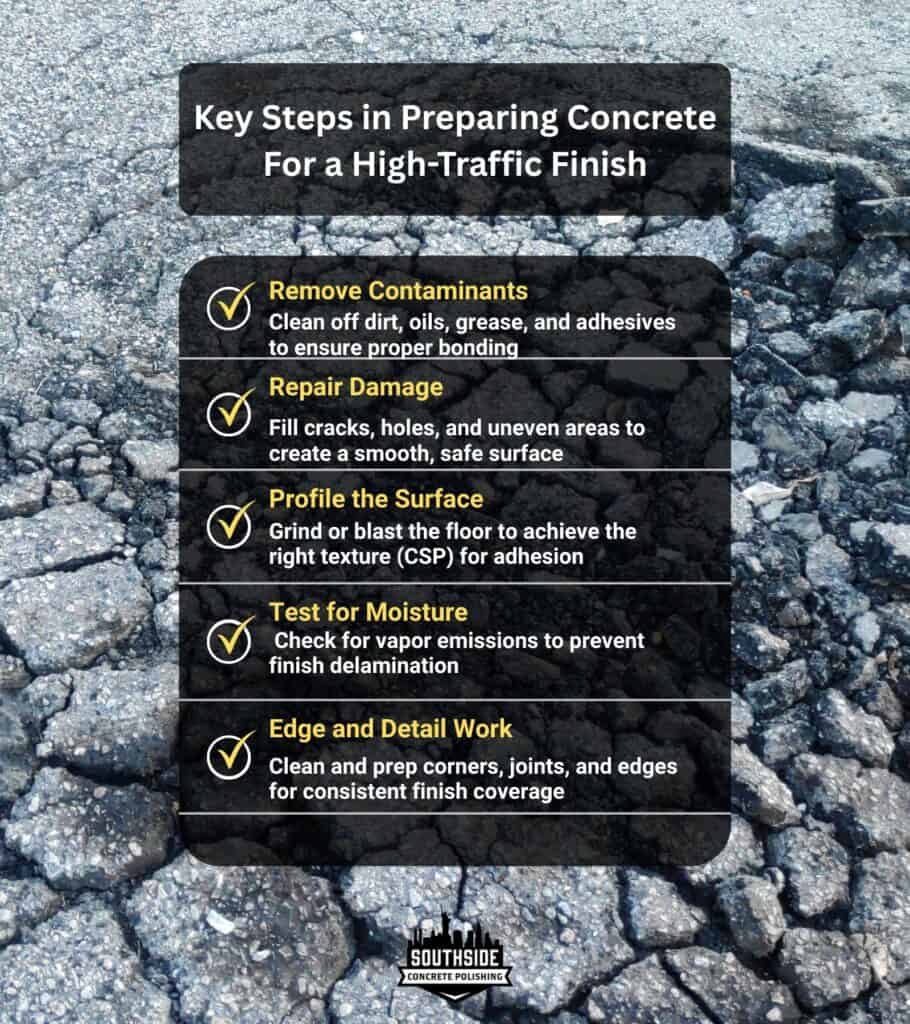 Key Steps in Preparing Concrete For a High Traffic Finish