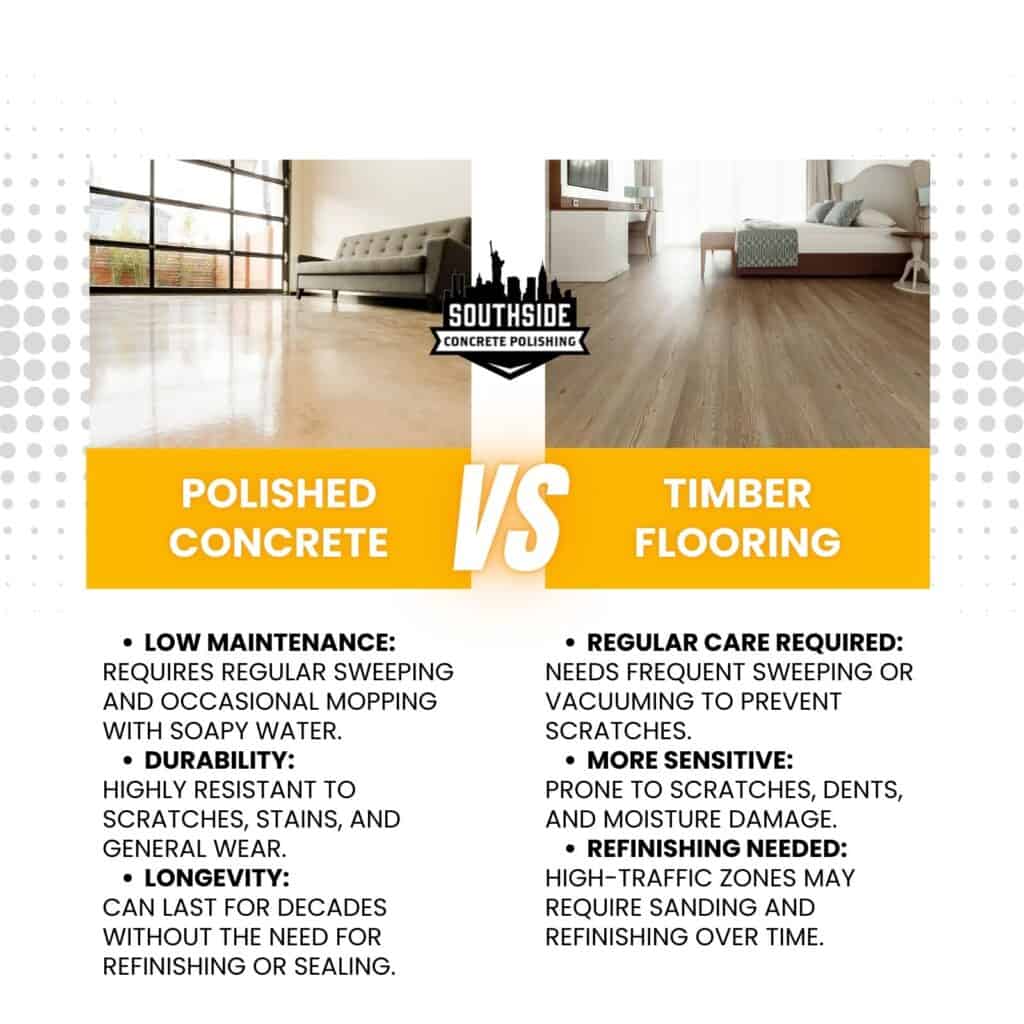 Maintenance Comparison Polished Concrete vs Timber Flooring