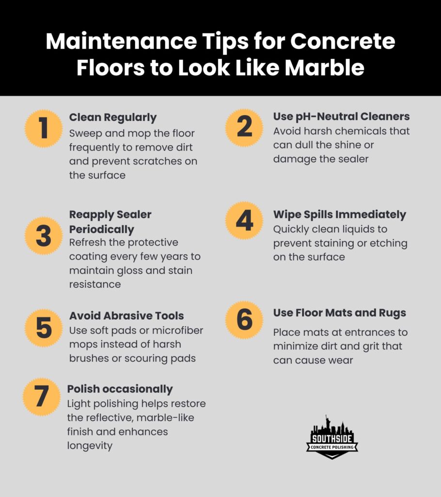 Maintenance Tips for Concrete Floors to Look Like Marble