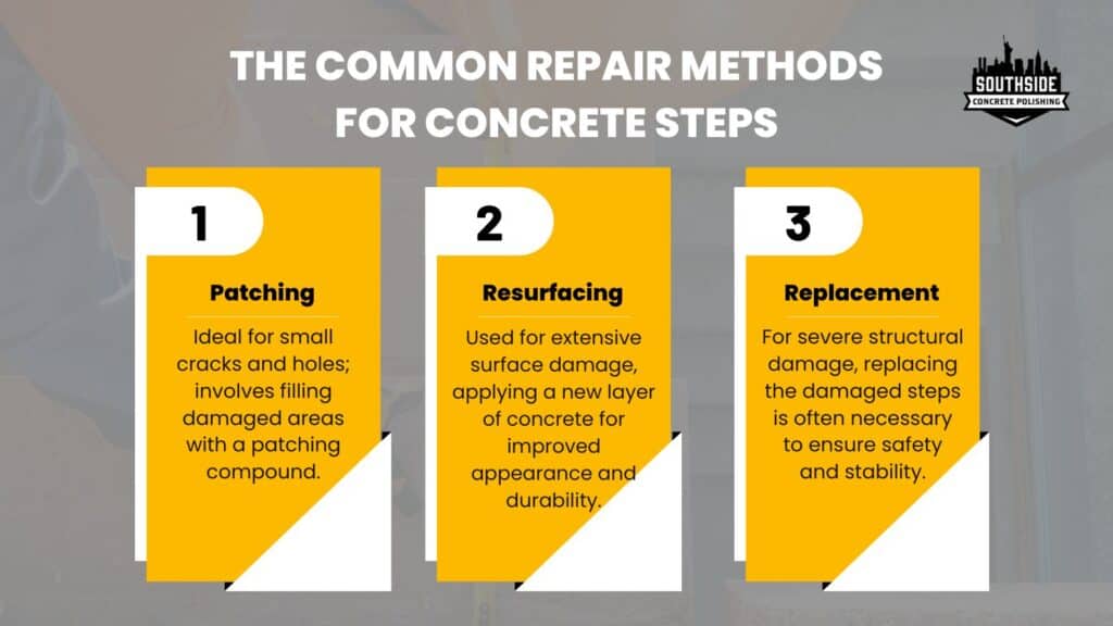 the Common Repair Methods for Concrete Steps