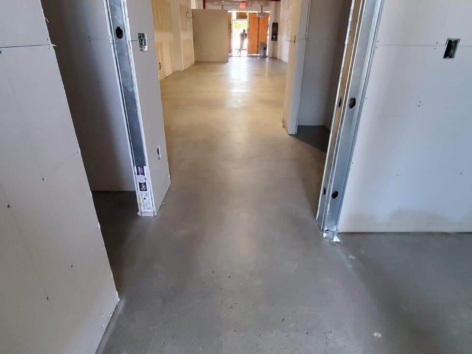 Polished concrete in a office building