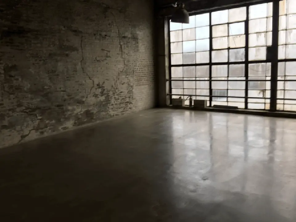 polished concrete before